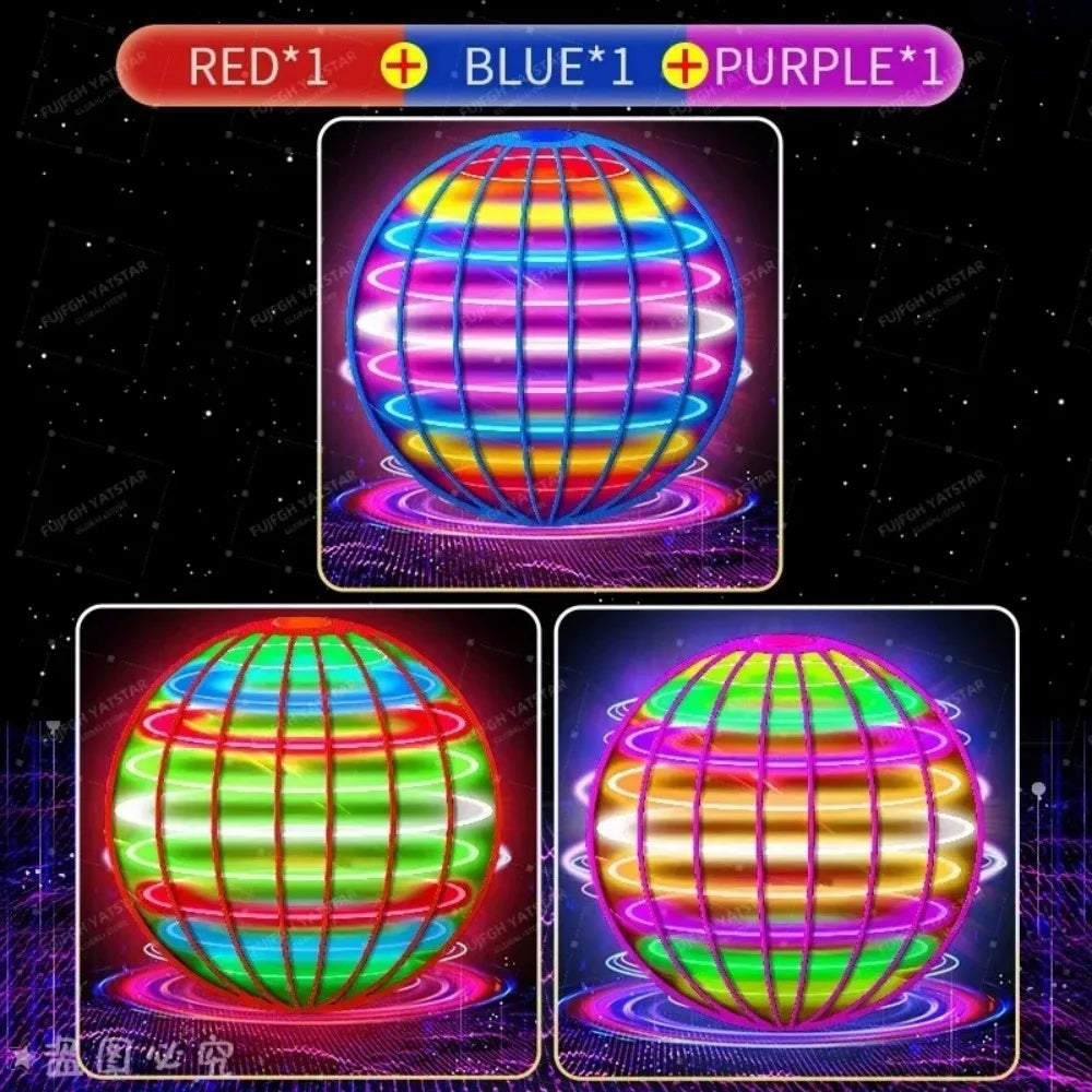 LED Flying Ball Boomerang Toy Hovering Light Up Orb for Nighttime Play
