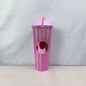 2026 Luxury Diamond Cold Cup Tumbler with Straw | Double Wall Iced Coffee Cup | Starbucks-Style Reusable Cup