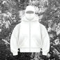 Unisex Hooded Jacket with Double Hood and Zipper Closure in Loose Fit for Spring and Autumn