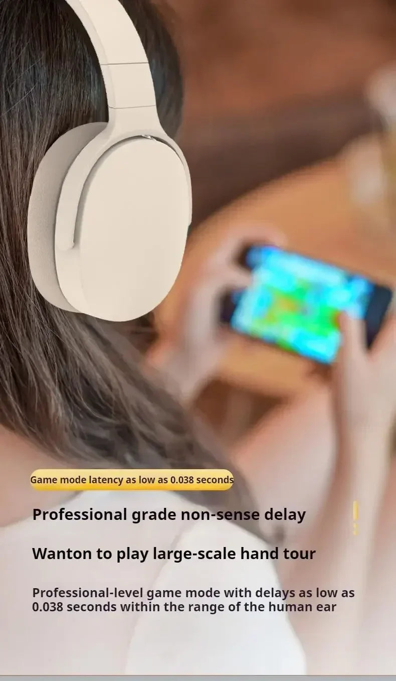 Wireless Over-Ear Headphones With ANC Bluetooth 5.3 HD Mic