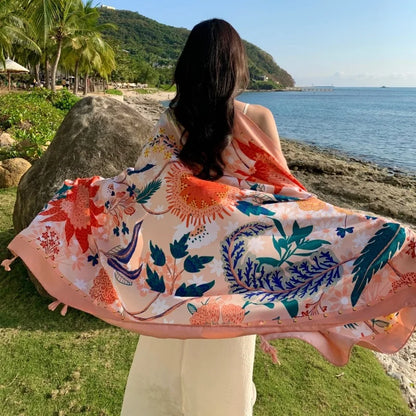Women's printed beach sarong wrap scarf and sun cover