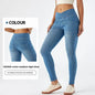 Cross Waist Yoga Jeans High Waist Skinny Ankle Length With Pockets