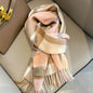 100% Wool Women Scarf Autumn Winter Vintage Preppy Style Plaid Wrap Scarve Pashmina Mujer Femme Foulard Bufanda Shawl Unisex Men