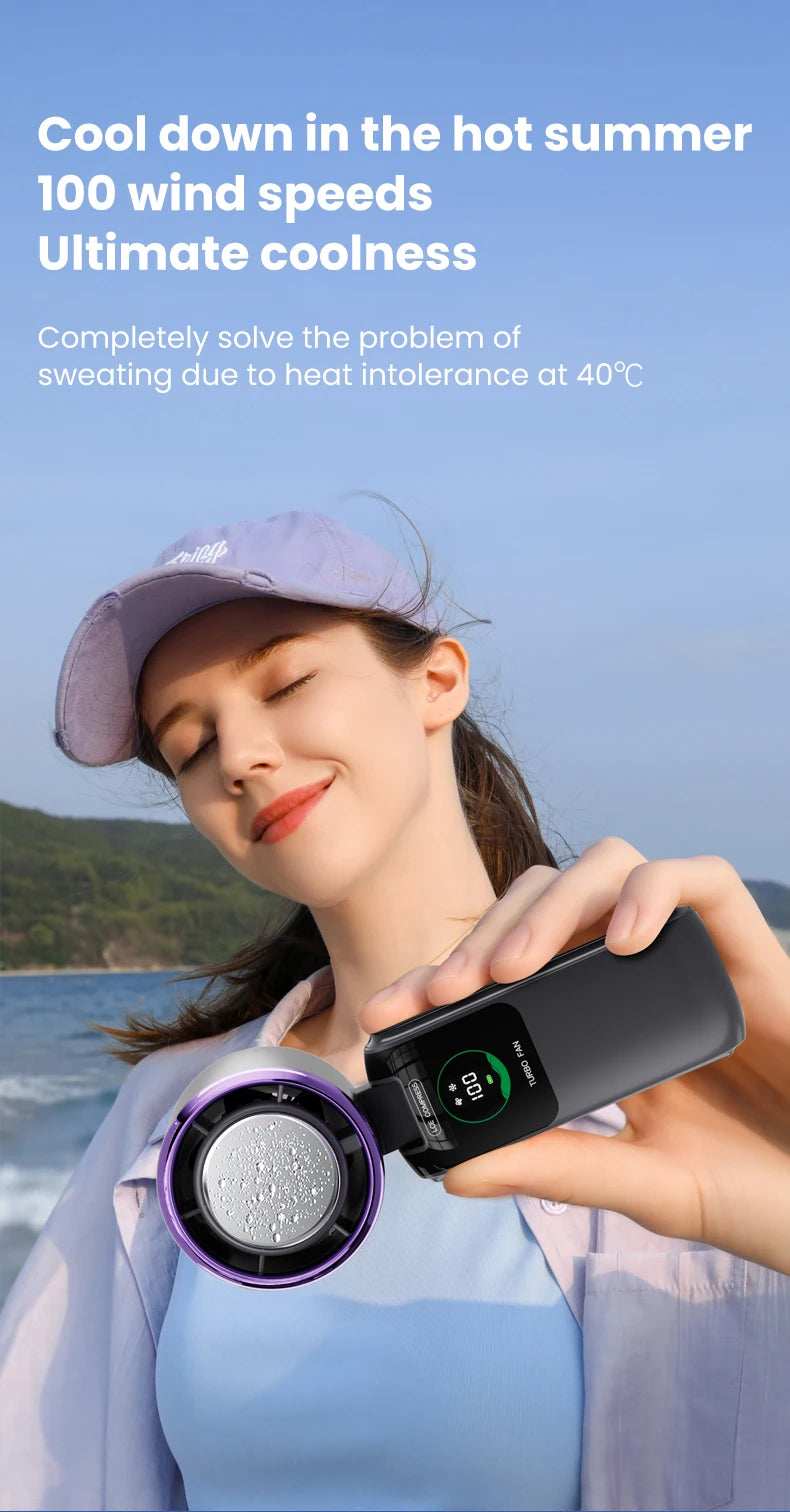 Portable Neck Fan 100 Speed Adjustable Mini Electric Outdoor Handheld