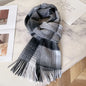 100% Wool Women Scarf Autumn Winter Vintage Preppy Style Plaid Wrap Scarve Pashmina Mujer Femme Foulard Bufanda Shawl Unisex Men