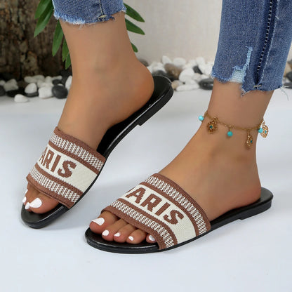 Soft Womens Summer Slippers With Cushioned Insole Flat Heel
