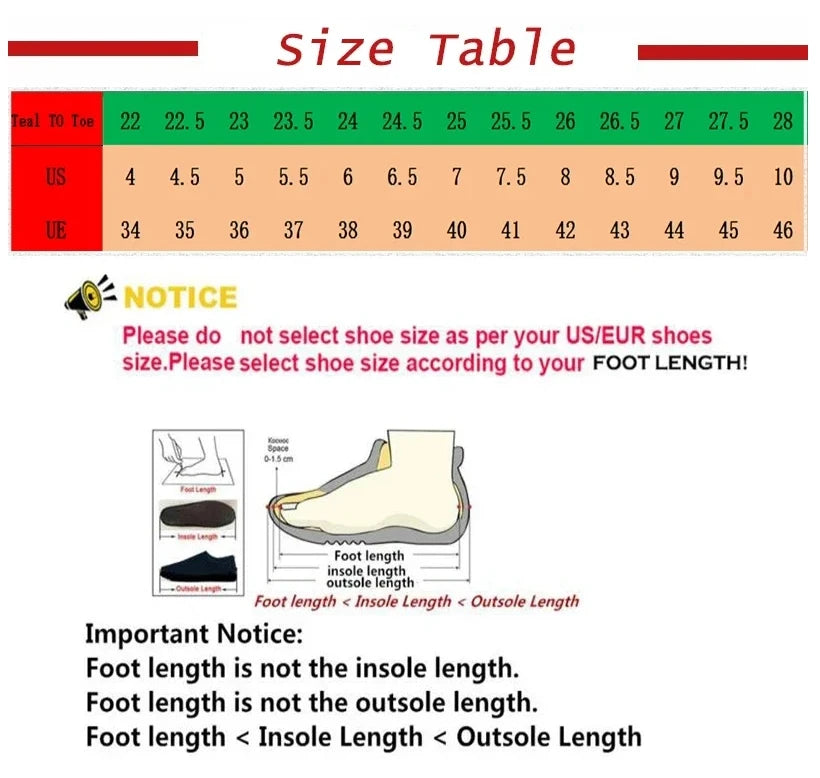 Size table for women's snow boots, mapping foot length in centimeters to US and EU sizes, with measurement instructions.