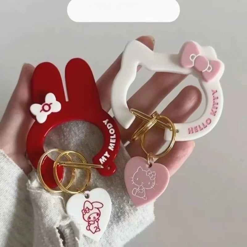 Carabiner Bag Charm with Anime Style Moving Mechanism
