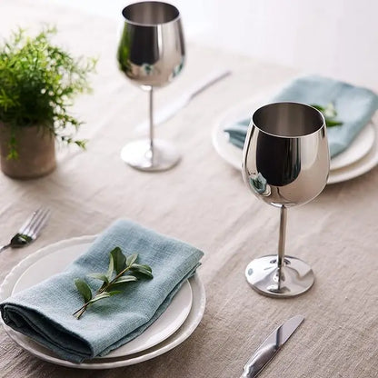 New Stainless Steel Glass Cocktail Creative Metal Wine Glass Bar Restaurant Champagne Glass Red Wine Glass Drinkware Barware Cup
