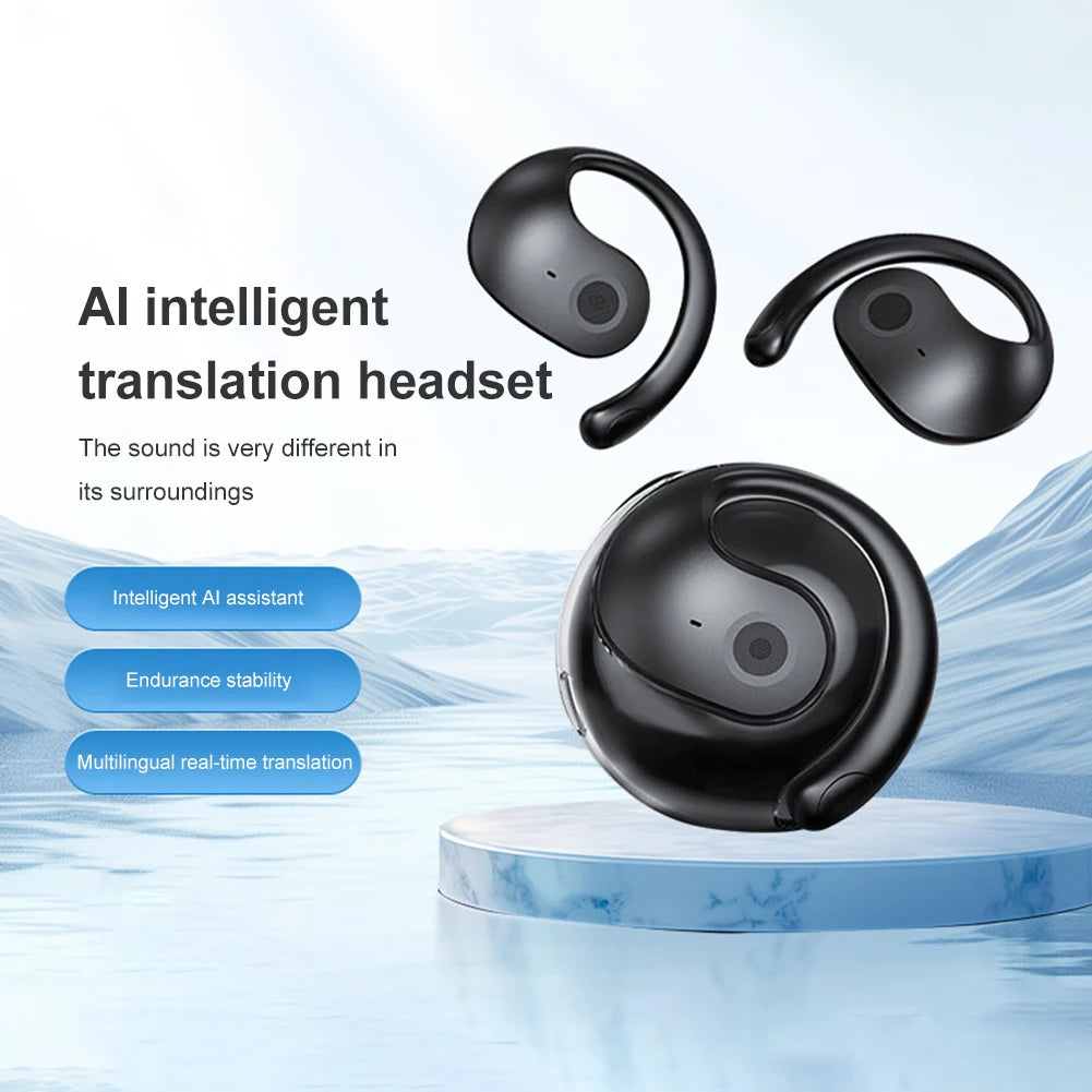 Wireless BT AI Translation Earbuds 99% Accuracy 144 Languages Real-time Language Translation Earphones Smart Voice Translator fo