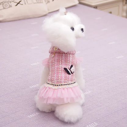 Plaid dog dress for dressed-up days
