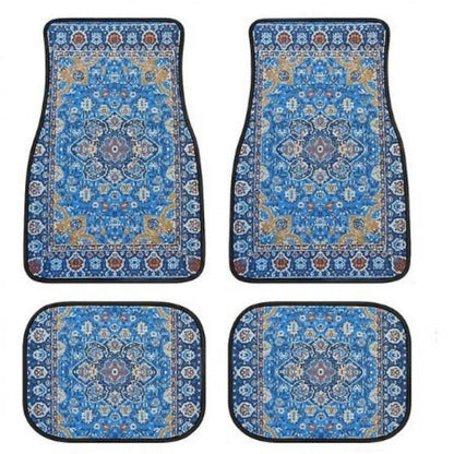 4Pcs Bohemian Car Floor Mats Rubber Back Heavy Duty Persian Carpet Dirty Resistant Car Decoration Car Floor Protector Rugs