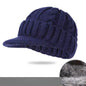Men's Short-Brimmed Baseball Cap Classic Fashion Winter Warm Baseball Cap Thickened Braided Knitted Hat