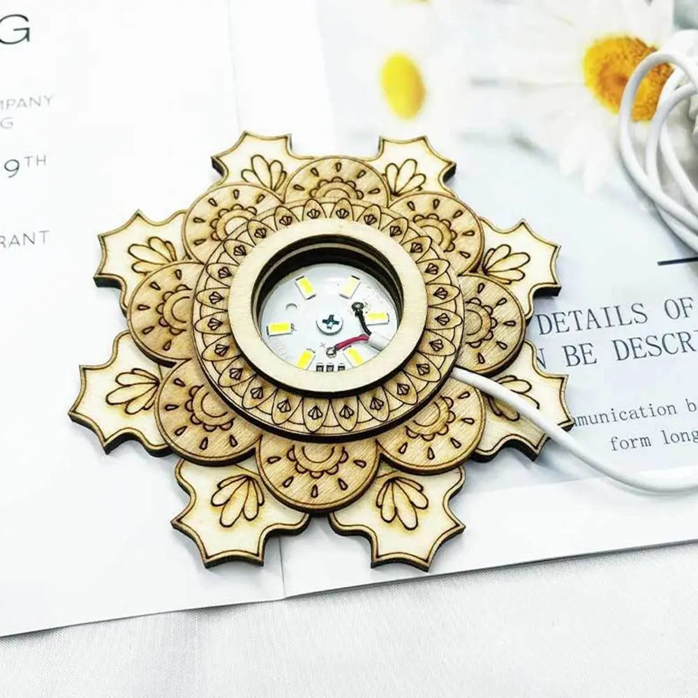 Lotus-shaped LED accent light with layered petal design