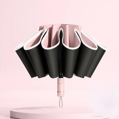 Men Women Umbrella  Fully Automatic Reverse Folding Umbrella with Windproof Reflective Stripe UV Umbrellas