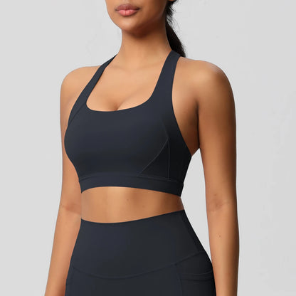 Women’s Yoga Bra Crop Top Nylon Elastane Supportive Sling Back