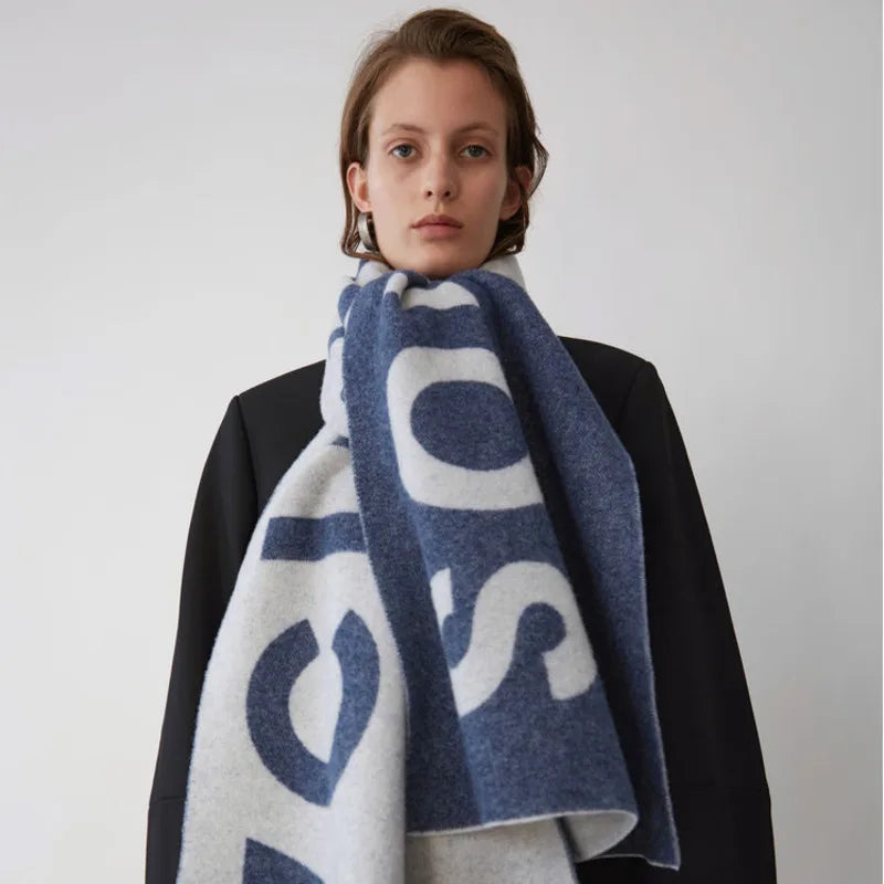 Warm Cashmere Scarf with Large Monogram for Everyday Ease and Style