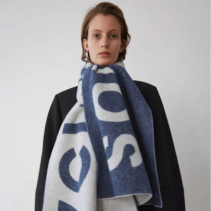 Warm Cashmere Scarf with Large Monogram for Everyday Ease and Style