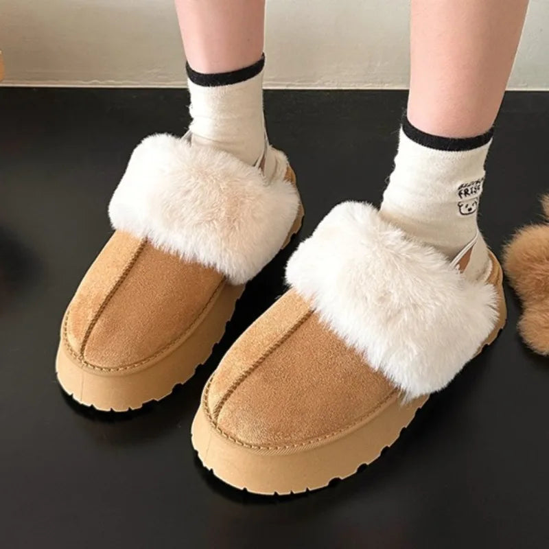 Non-Slip Suede Slippers for Women with Insulated Lining and Durable Outsole for Indoor and Outdoor Use