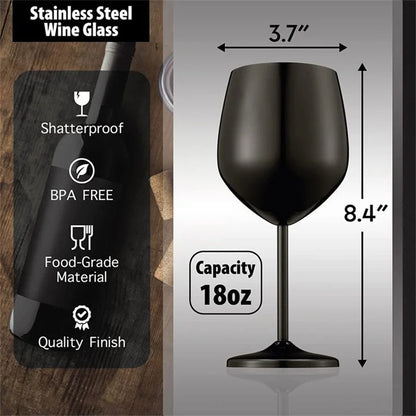 500ML Stainless Steel Red Wine Cocktail Glass Unbreakable Metal Tall Champagne Glass KTV Bar Goblet European style wine glass