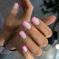 24Pcs French Tip Handmade Press On Nails Minimalist Solid Color Fake Nails Medium Square Full Cover Press On Nail Tips With Glue