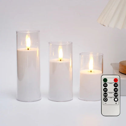 Flameless Candle Set with Remote Timer for Weddings and Parties