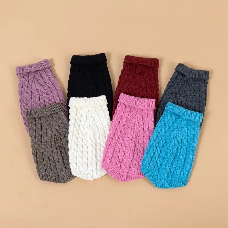 Knitted turtleneck dog sweater for everyday walks and lounging