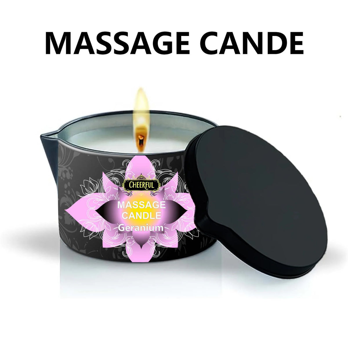 Scented massage oil candle for an evening ritual