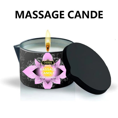 Scented massage oil candle for an evening ritual