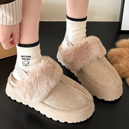 Non-Slip Suede Slippers for Women with Insulated Lining and Durable Outsole for Indoor and Outdoor Use