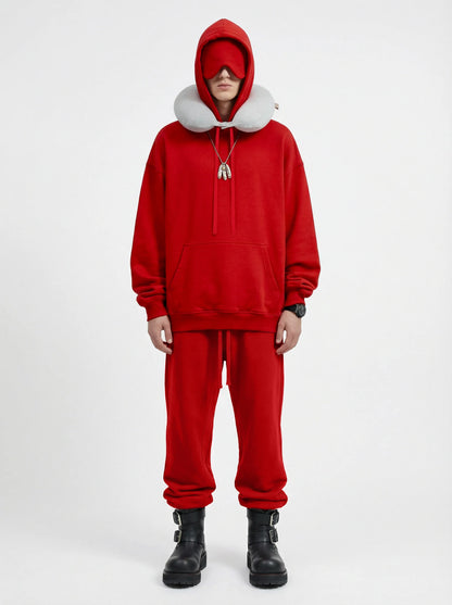 Unisex Cotton Blend Fleece Hoodie And Pants Set With Relaxed Fit And Soft Texture