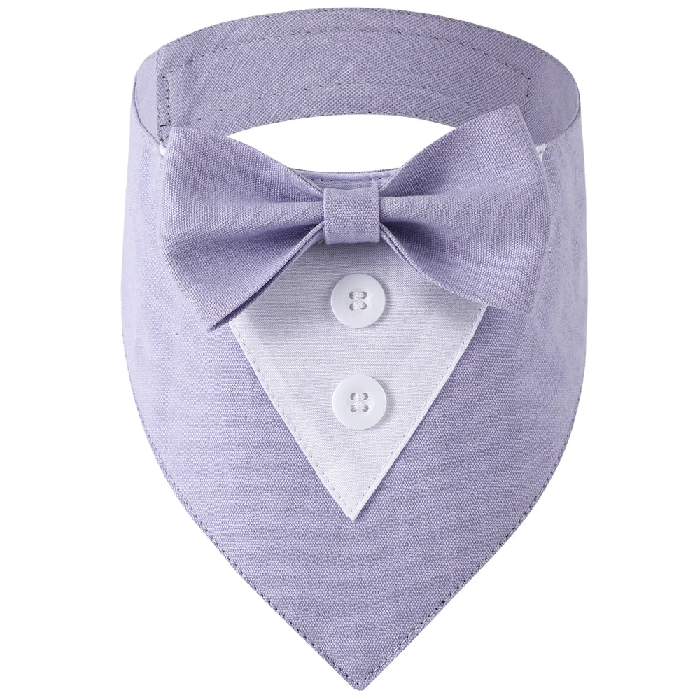 Wedding Big Dog Triangle Scarf with Bow Tie Handsome Pet Bandana for Small Large Dogs Golden Retriever Shepherd Labrador Bibs