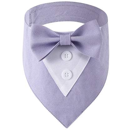 Wedding Big Dog Triangle Scarf with Bow Tie Handsome Pet Bandana for Small Large Dogs Golden Retriever Shepherd Labrador Bibs