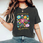 Let Kindness Bloom T-Shirt Be Cool Be Kind Retro Flower Shirt Inspiration Women Graphic T Shirts Short Sleeve Women Clothing