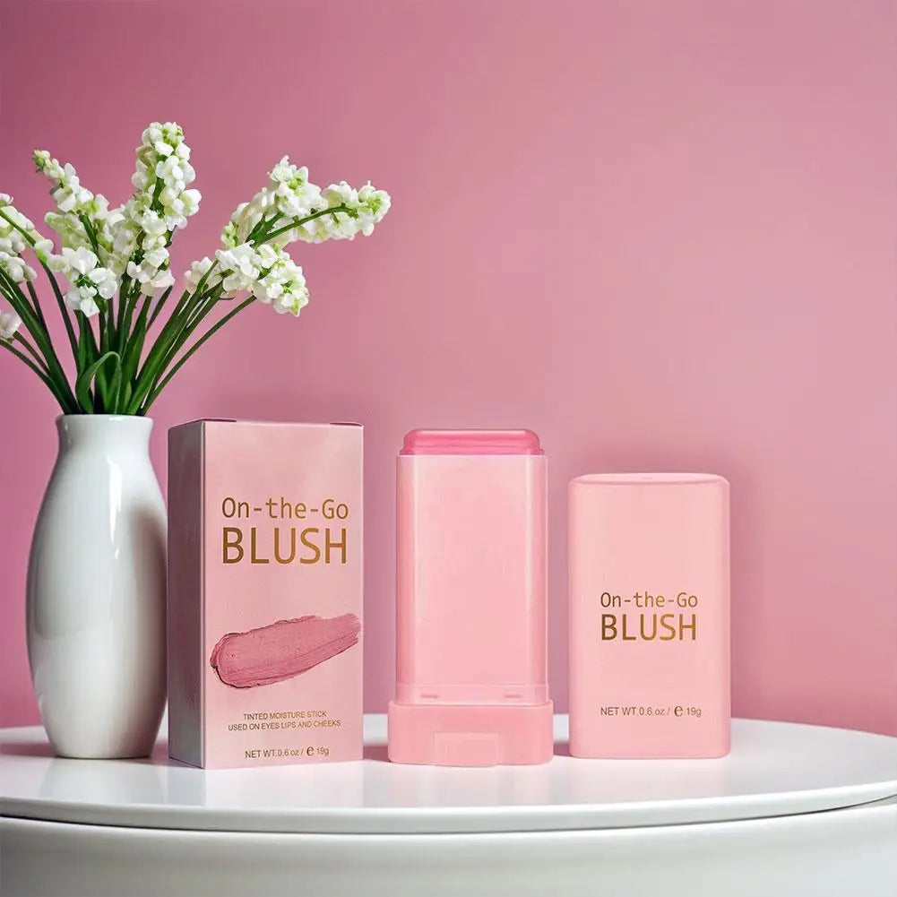 Tinted Mositure Blush Stick Face Pink Cream Cheek Blusher Cosmetics 3 in 1 Makeup Tubes used on lips eyes cheeks
