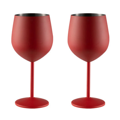 500ml Stainless Steel Wine Glass Goblet Sets Durable Metal Cup for Red Wine Champagne Bar Party Kitchen Goblets Drinking Utensils