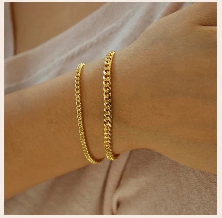 Stainless steel Cuban link chain bracelet