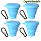 Folding Cup Sets Mini Retractable Cup Silicone Portable Teacup Outdoor Travel Coffee Telescopic Drinking Mug with Lid