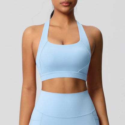 Women’s Yoga Bra Crop Top Nylon Elastane Supportive Sling Back