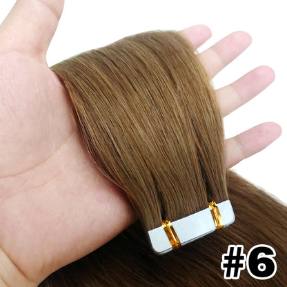 Straight Hair Extensions with Tape In Remy Hair Skin Weft