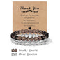 Beachwear Style Bracelet Set for Couples with Natural Amethyst Cat Eye Beads and Gift Card