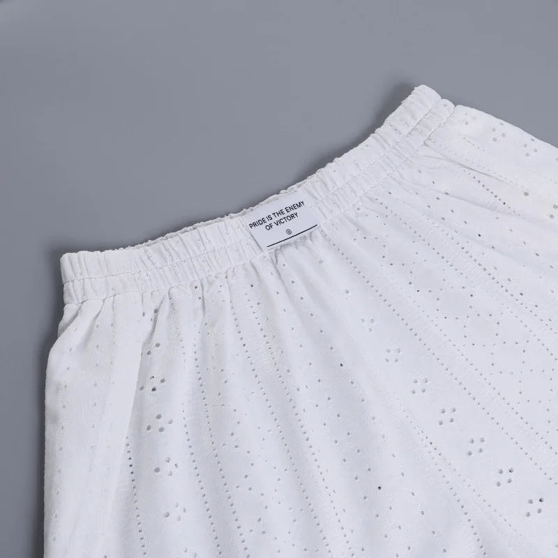 Soft Two-Piece Pajama Set with Long Sleeve Top and Shorts for Women