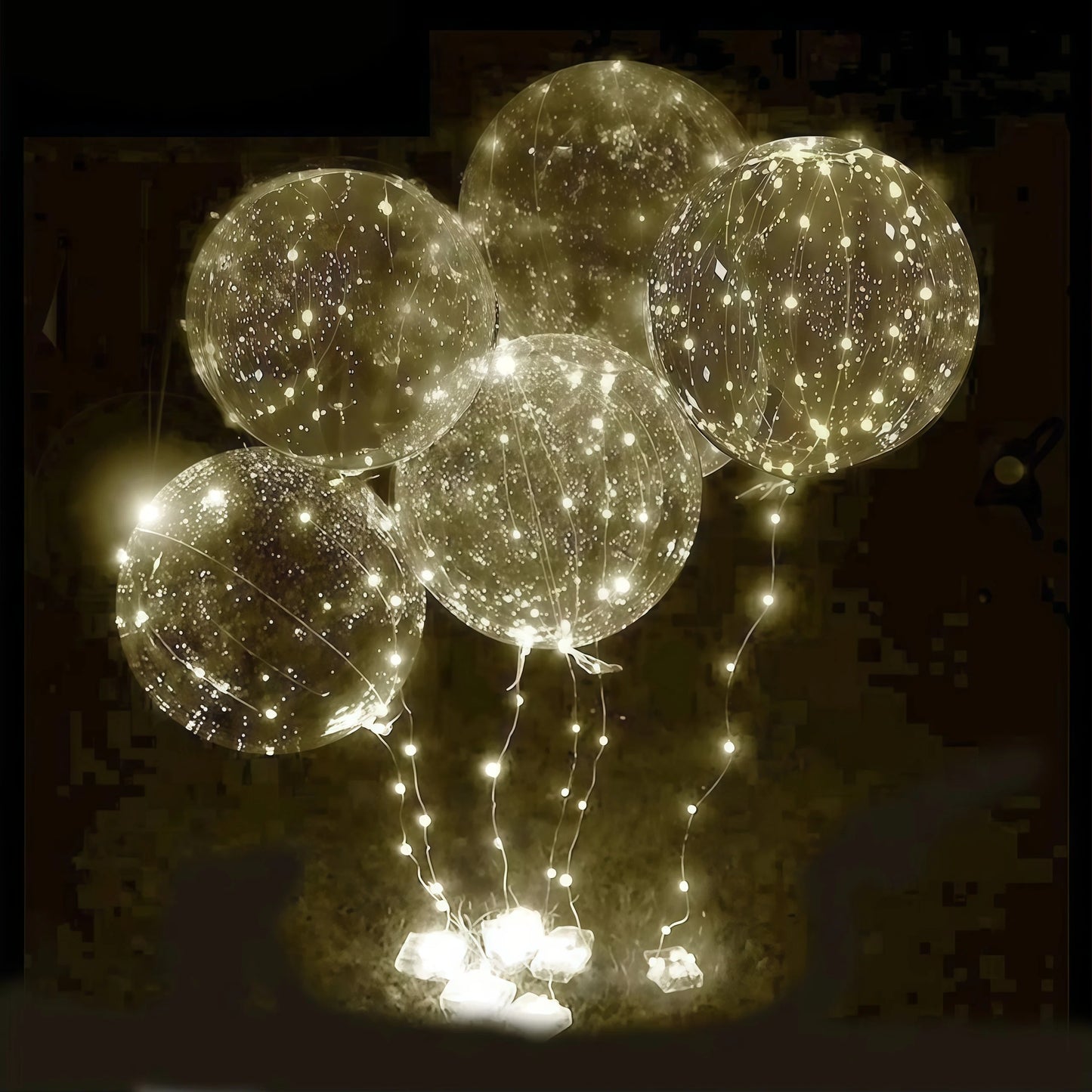 Transparent LED Balloons Set With Light Straps For Party Decor