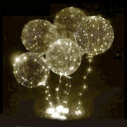 Transparent LED Balloons Set With Light Straps For Party Decor