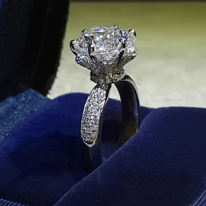 Lab-Grown Engagement Ring with Zircon Center Stone 8x8 mm