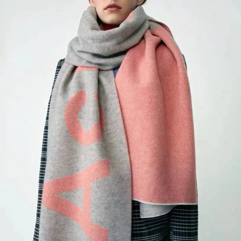 Warm Cashmere Scarf with Large Monogram for Everyday Ease and Style