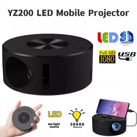 HD Mini Portable Projector Home Media Player Audio LED YT200 Same Screen Projector For Android IOS