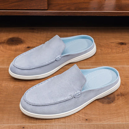 Men's suede-look slip-on mule with open back