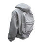 Street Style Backpack Hoodies Men Loose Zip Hooded Sweatshirt Attached Bags and Pockets Y2K Style Integrated School Bag Hoodie