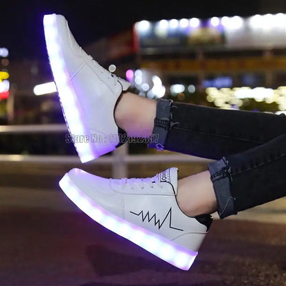 Designer Luminous Usb Charge Women Led Glowing Girls Sneakers Kids Light Up Shoes Led Slippers Shoes